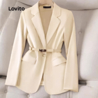 Blazer Elegante E Liso Com Bolso Falso Primavera/Verão
