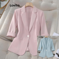Blazer casual de botão liso para mulheres